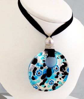 murano glass art necklace