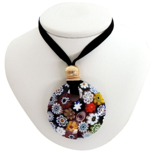 NECKLACE with MURRINA ROUND PENDANT MURANO GLASS ⌀4cm