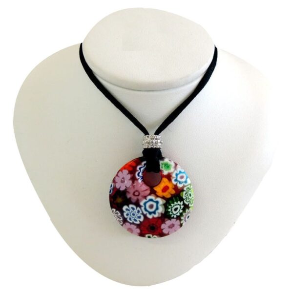 NECKLACE with MURRINA ROUND PENDANT MURANO GLASS ⌀3cm