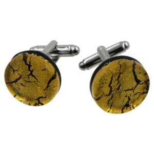 CUFFLINKS ⌀1,8cm MURANO GLASS with GOLD LEAF