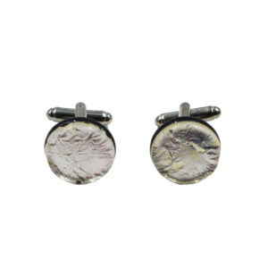 CUFFLINKS ⌀1,8cm MURANO GLASS with SILVER LEAF