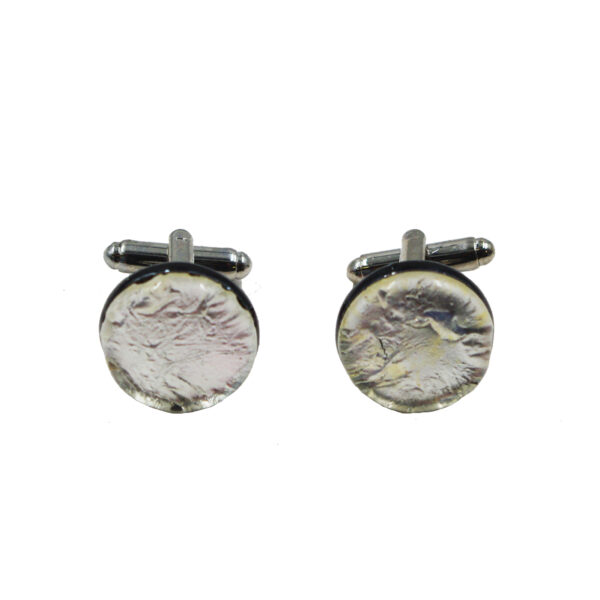 CUFFLINKS ⌀1,8cm MURANO GLASS with SILVER LEAF