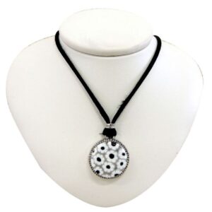 NECKLACE with MURRINA ROUND PENDANT MURANO GLASS ⌀1,8cm - Monocolor