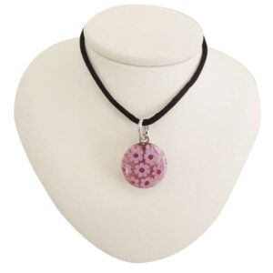 Necklace With Murrina Round Pendant Murano Glass ⌀1,8cm - Monocolor