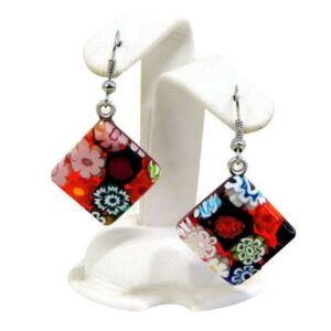 MURRINA EARRINGS - MURANO GLASS SQUARES 1,5X1,5cm