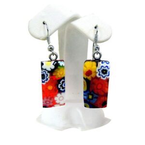 MURRINA EARRINGS - MURANO GLASS RECTANGLE 1,2X2,2cm