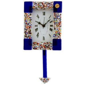Clock With Pendulum Murano Glass 14x18cm "Ca' D'oro" Series