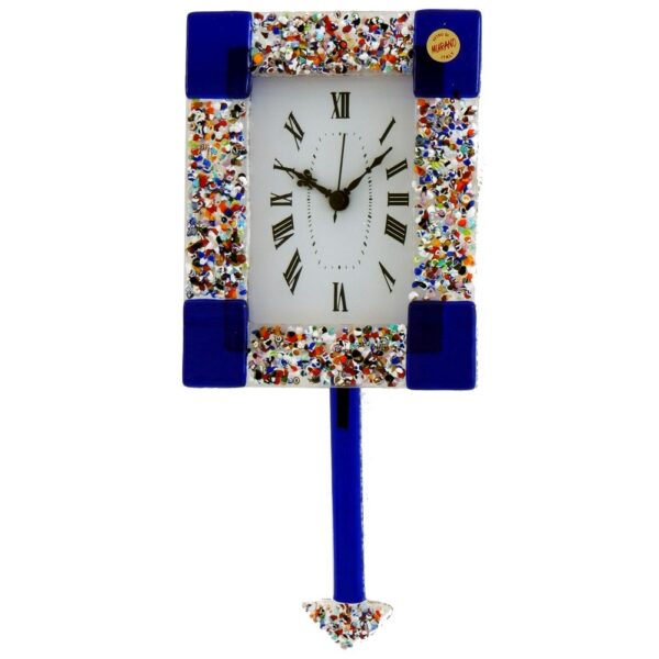 Clock With Pendulum Murano Glass 14x18cm "Ca' D'oro" Series