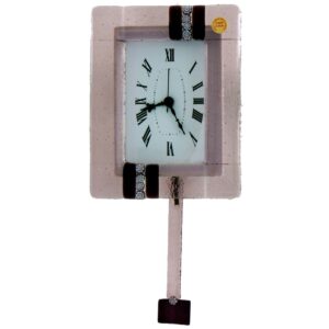 CLOCK WITH PENDULUM 14X18cm MURANO GLASS "SERENELLA" series
