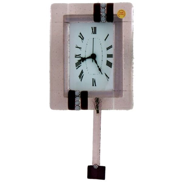 CLOCK WITH PENDULUM 14X18cm MURANO GLASS "SERENELLA" series