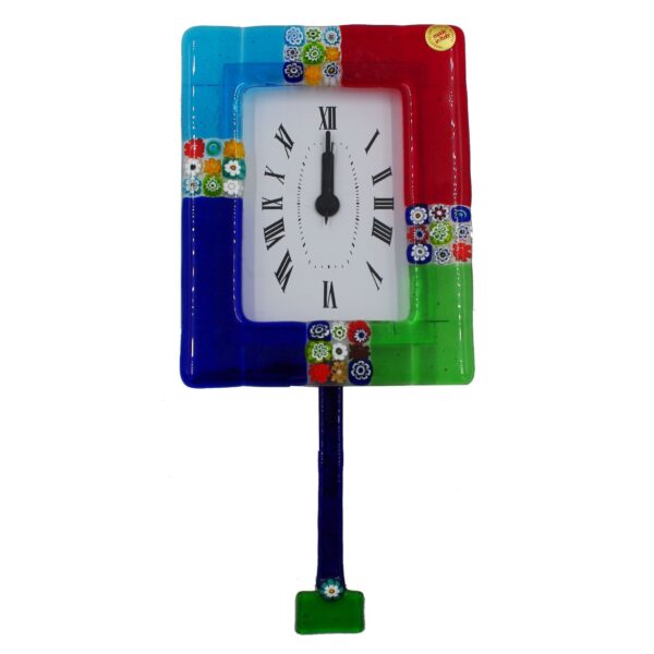 CLOCK WITH PENDULUM 14X18cm MURANO GLASS "SANMARCO" series