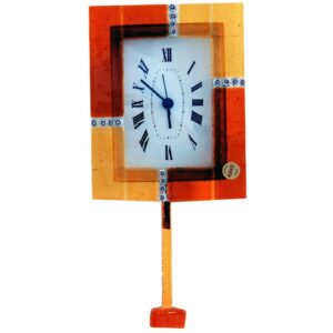 CLOCK WITH PENDULUM 14X18cm MURANO GLASS "MURANO" series