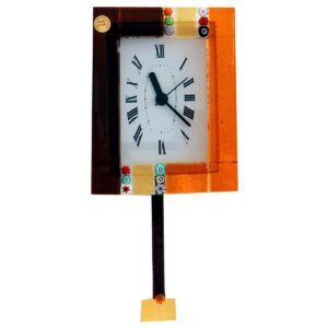 CLOCK WITH PENDULUM 14X18cm MURANO GLASS "CASANOVA" series