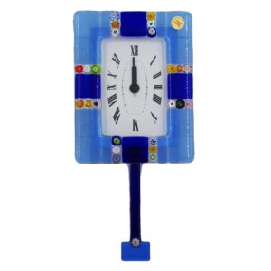 CLOCK WITH PENDULUM MURANO GLASS 14X18cm "SOSPIRI" series