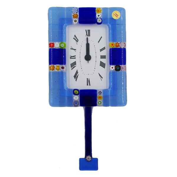CLOCK WITH PENDULUM MURANO GLASS 14X18cm "SOSPIRI" series