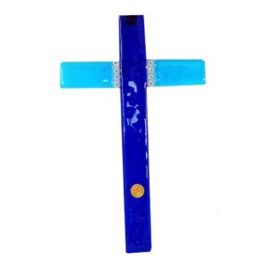 MURANO blue CROSS + MURRINA 16x27cm