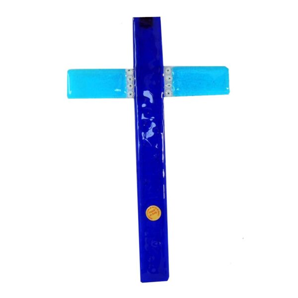 MURANO blue CROSS + MURRINA 16x27cm