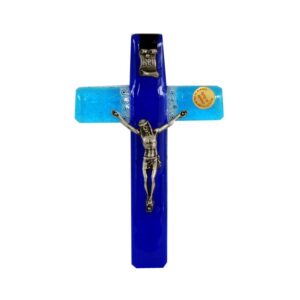 MURANO blue CROSS + MURRINA 10x16cm