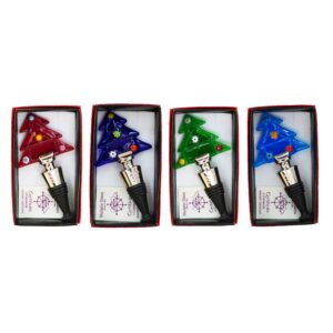 Wine Stopper Murano Glass - Xmas Tree - Assorted Colors