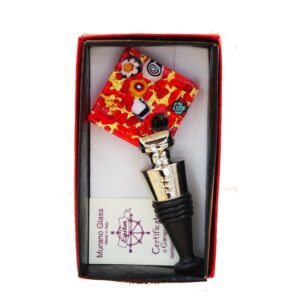 WINE STOPPER MURANO GLASS + Gold Leaf 3,8X3,8cm
