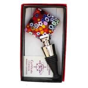 WINE STOPPER MURANO GLASS + MURRINA 3,8X3,8cm