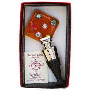 Wine Stopper Murano Glass + Murrina 3,8x3,8cm