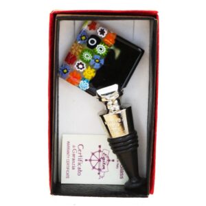 WINE STOPPER MURANO GLASS + MURRINA 3,8X3,8cm