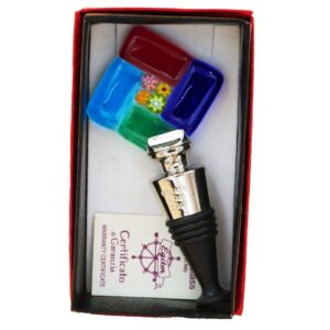 WINE STOPPER MURANO GLASS + MURRINA 3,8X3,8cm
