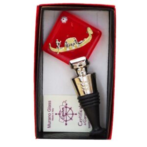 WINE STOPPER MURANO GLASS + MURRINA + GONDOLA 3,8X3,8cm