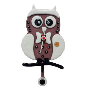 OWL CLOCK WITH PENDULUM MURANO GLASS 25/30 cm
