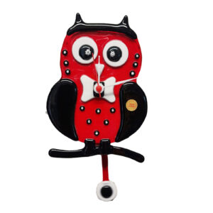 OWL CLOCK WITH PENDULUM MURANO GLASS 25/30 cm