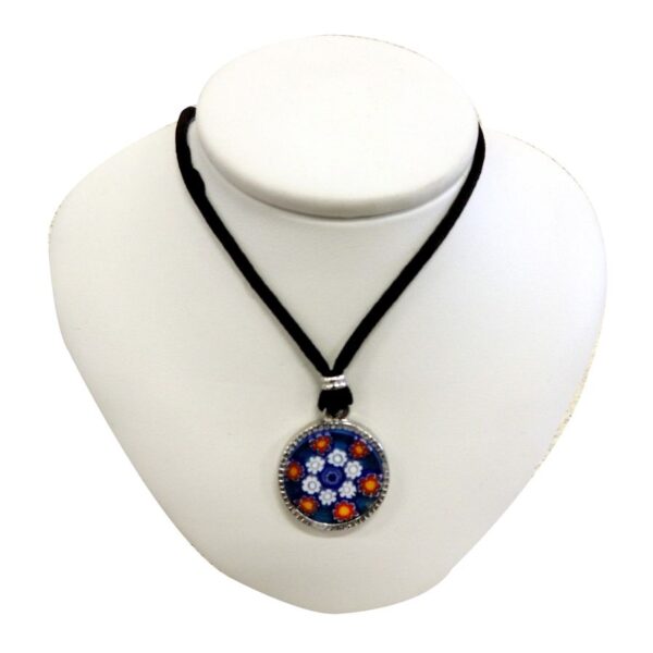 Necklace With Murrina Round Pendant ⌀1,8cm - Bordered