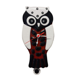 OWL CLOCK WITH PENDULUM MURANO GLASS 25/30 cm
