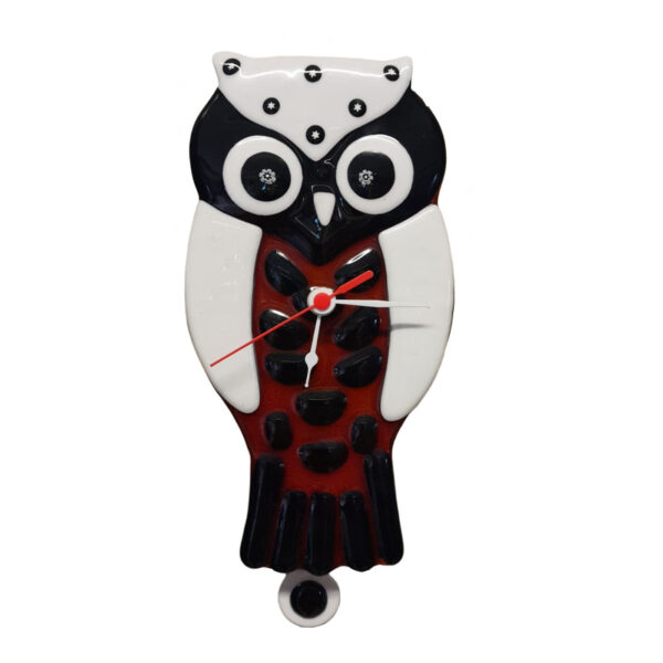 OWL CLOCK WITH PENDULUM MURANO GLASS 25/30 cm