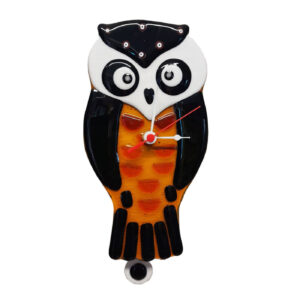 OWL CLOCK WITH PENDULUM MURANO GLASS 25/30 cm