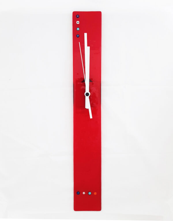 Red Stylo - MURANO GLASS CLOCK by BSDesign