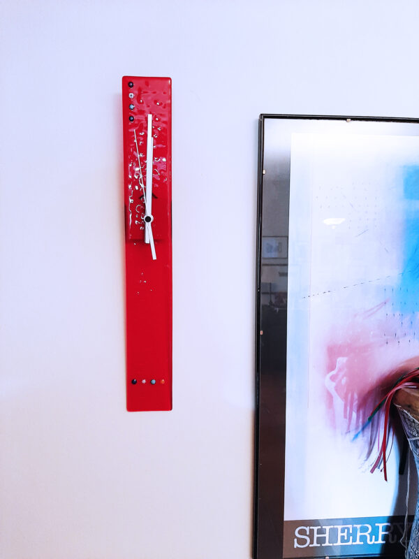 Red Stylo - MURANO GLASS CLOCK by BSDesign